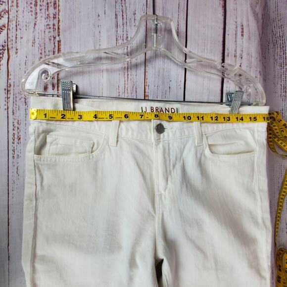 J Brand White Jeans Straight Leg Mid Rise Stretch 805 White Size 29 - Picture 12 of 14